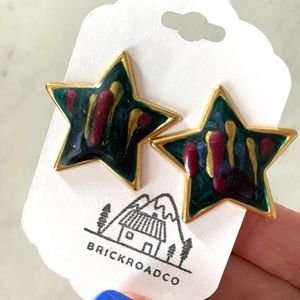 Vintage 1980s star shaped stud earrings